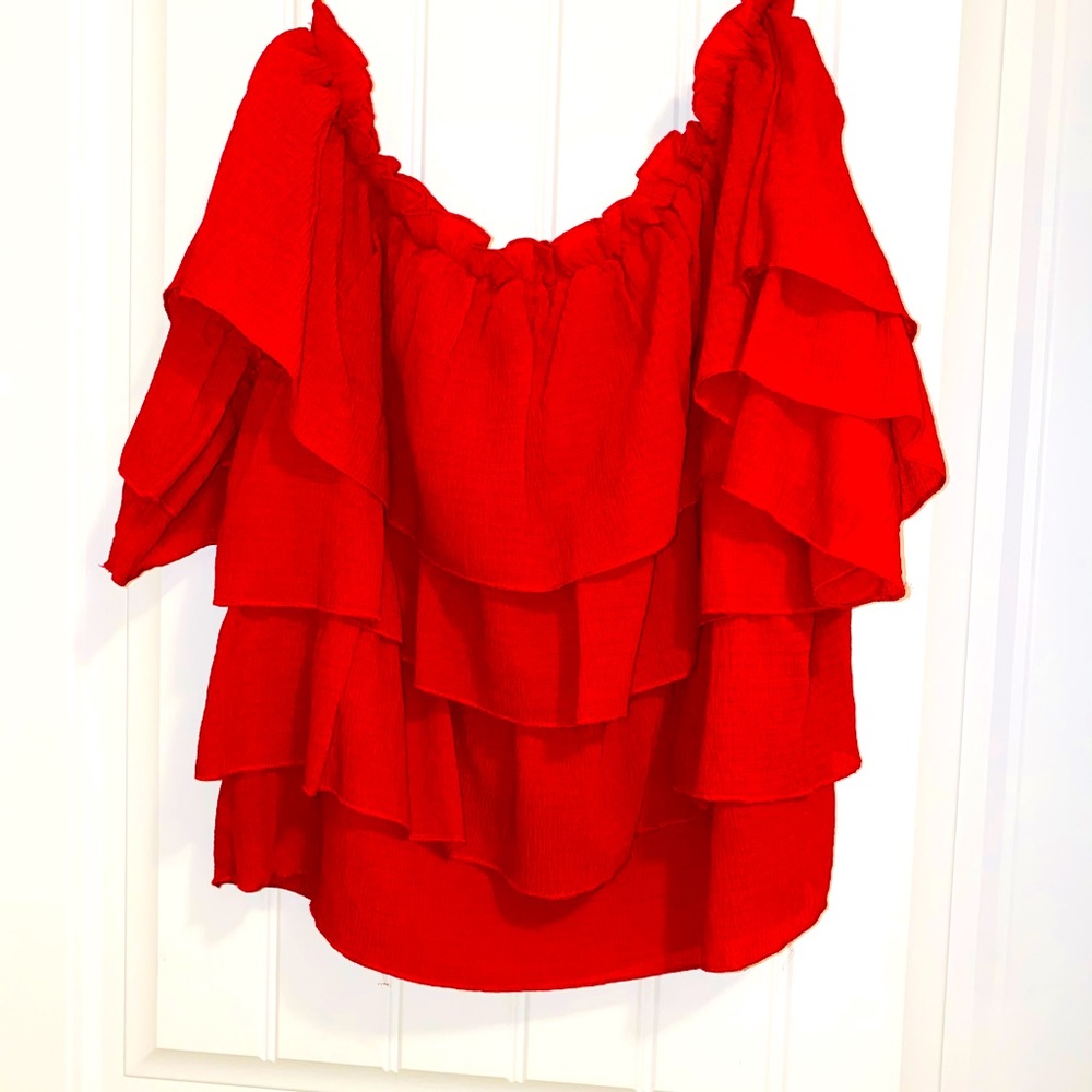Red Sanjoy stylish Off the Shoulder Top
